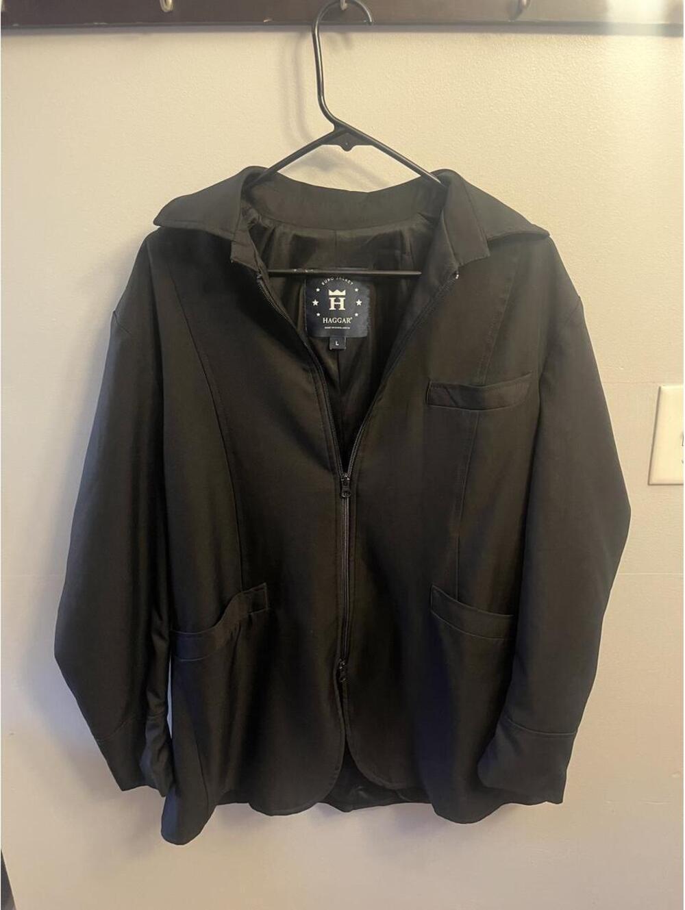 Haggar Men's Black and Grey Jacket